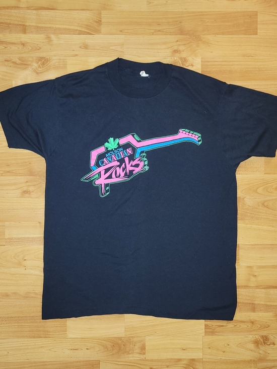 Screen Stars Other - Molson Canadian ROCKS! Screen Stars Black Tee with Neon Guitar Graphic, Large
